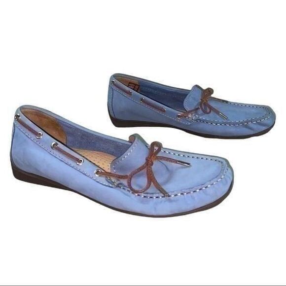 Wirth || Blue Brazilian Leather slip on Moccasins || 6 - Picture 8 of 12